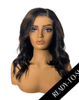 14" Chesnut Brown Highlights HD Lace Closure Wig