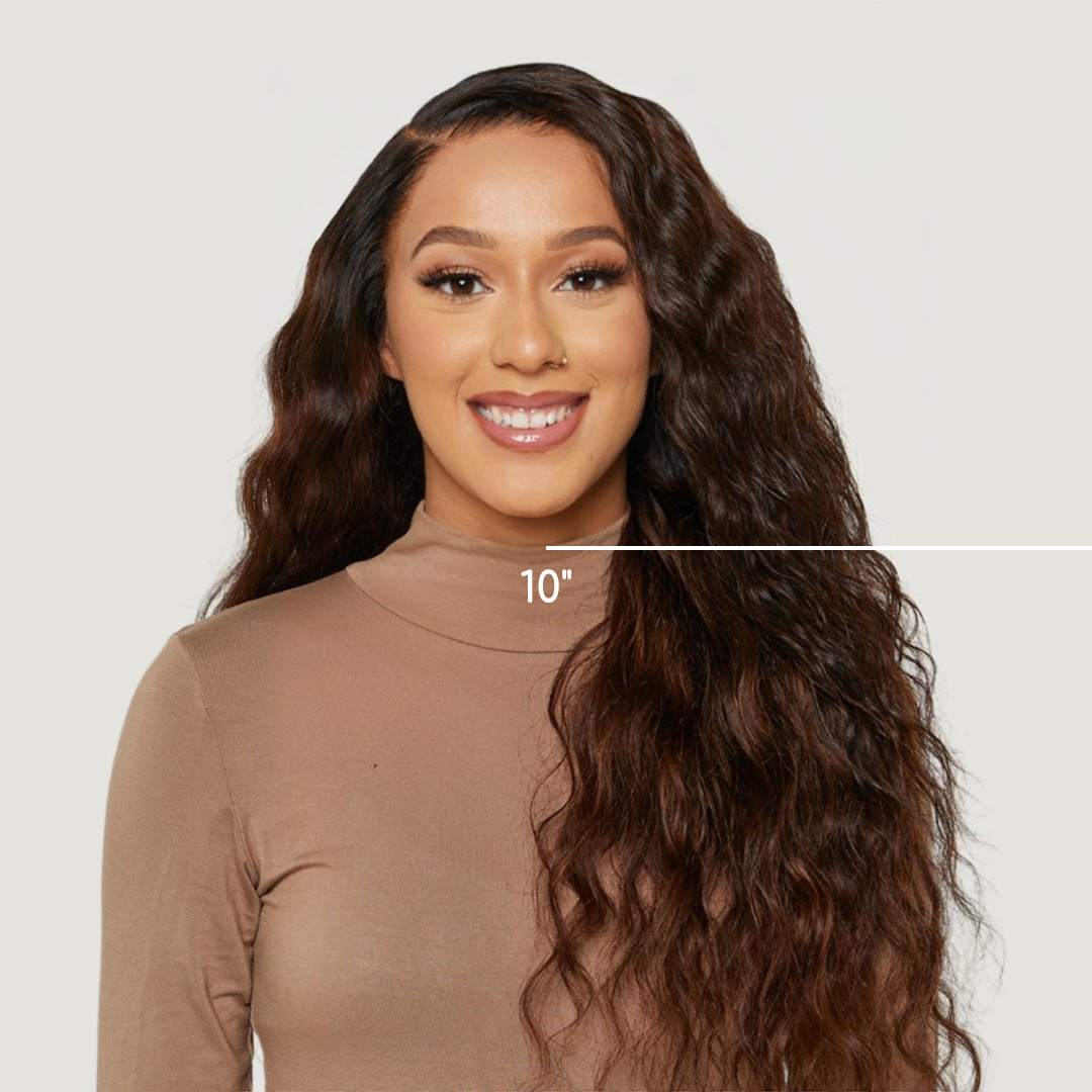 Rooted Chocolate Brown, Wavy HD Lace Wig in 10"
