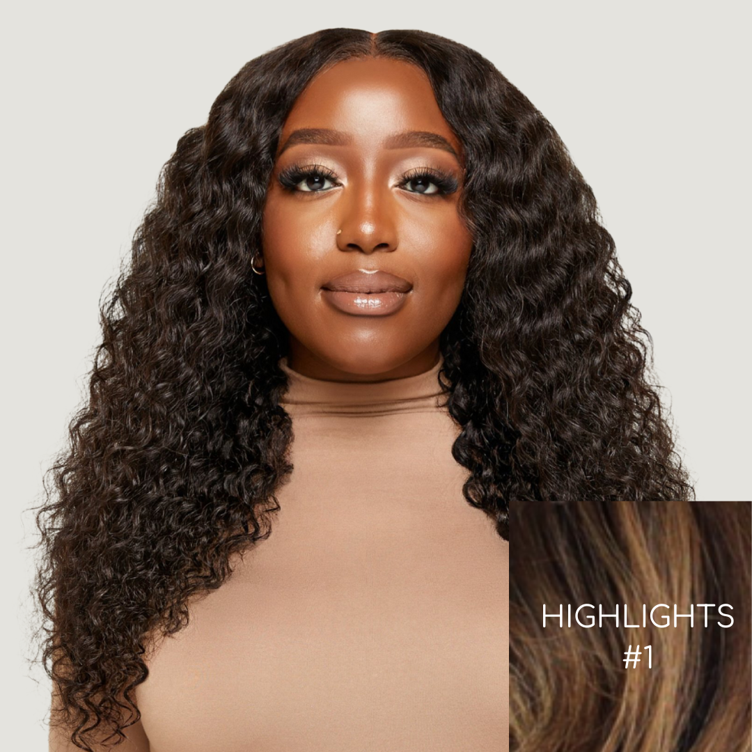 Very Wavy 5X5 HD Lace Closure Wig in 18", Highlights
